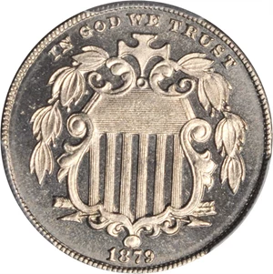 image for: 1879/8 Shield Nickel. Proof-68 (PCGS).