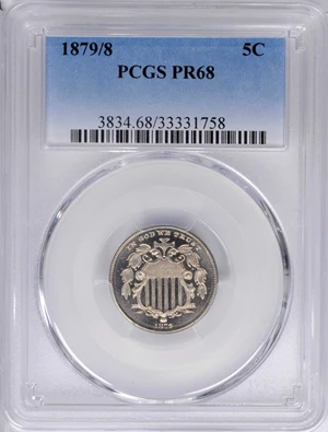 image for: 1879/8 Shield Nickel. Proof-68 (PCGS).