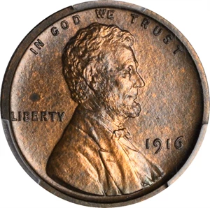 image for: 1916 Lincoln Cent. Proof-64 BN (PCGS).