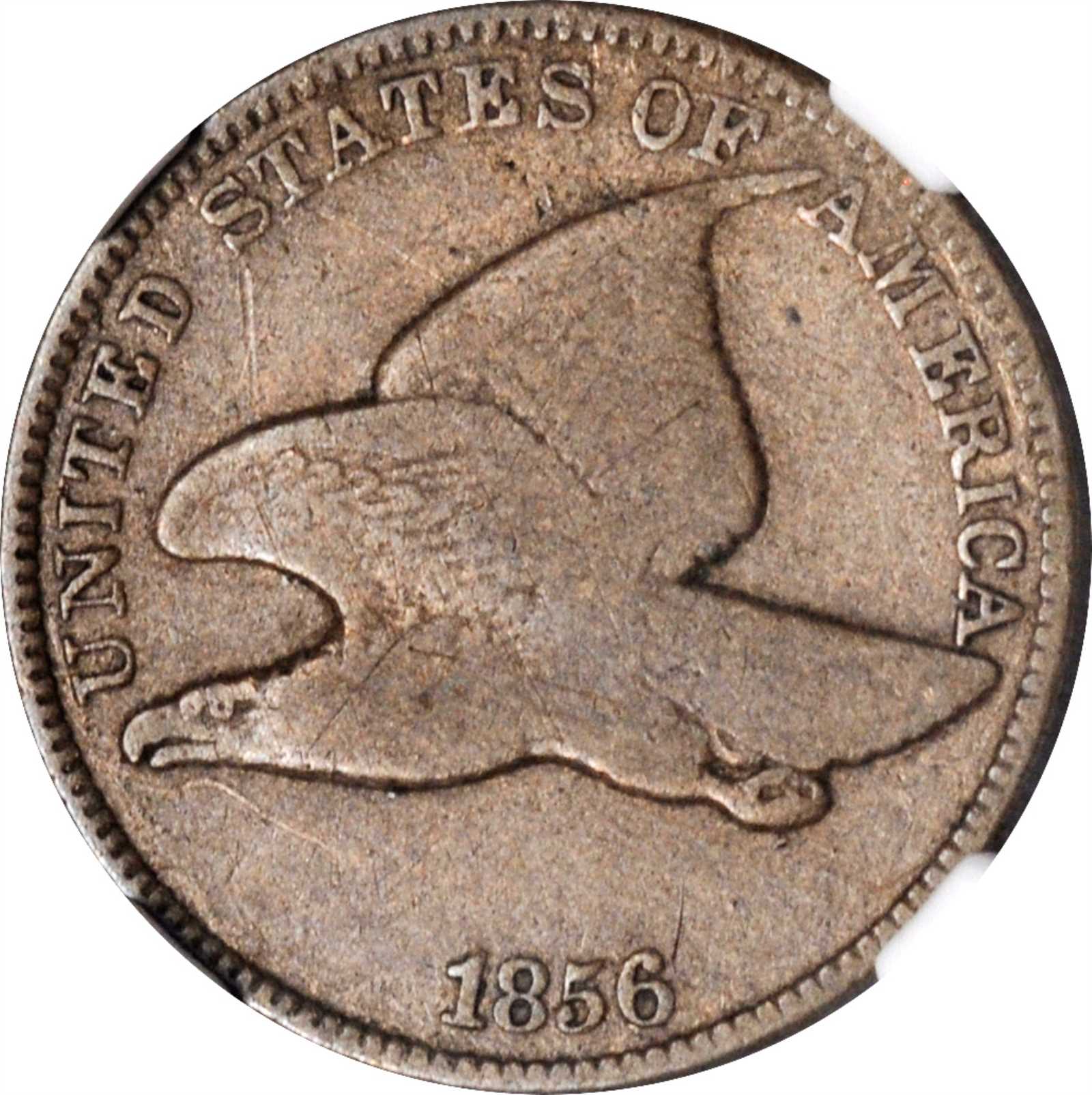 1856 Flying Eagle Cent. Snow-9. Proof-10 (NGC). CAC.