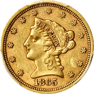 image for: 1865-S Liberty Head Quarter Eagle. AU-50 (PCGS).