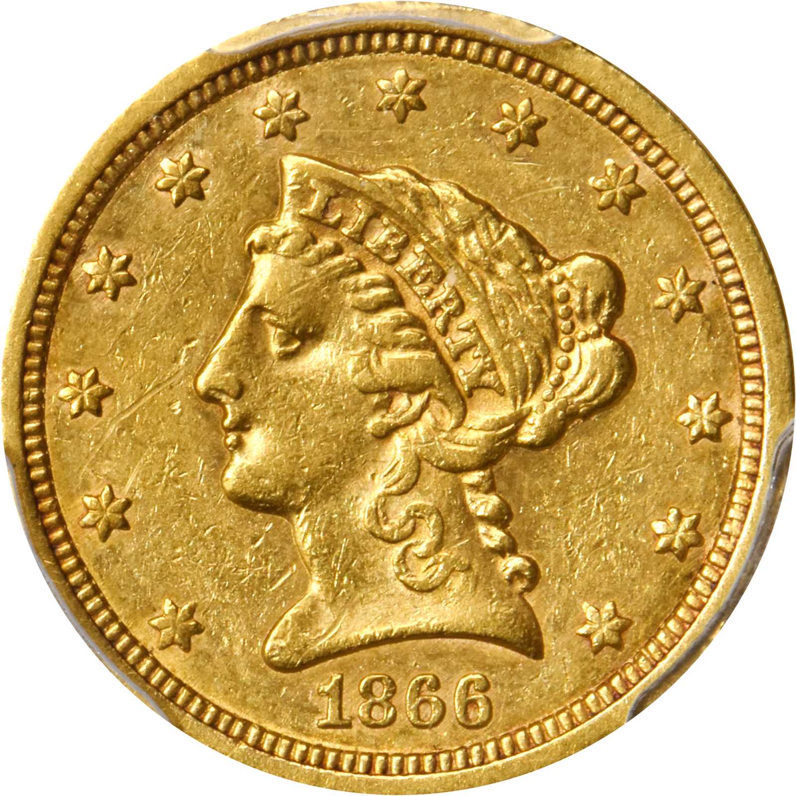 image for: 1866 Liberty Head Quarter Eagle. EF-40 (PCGS).