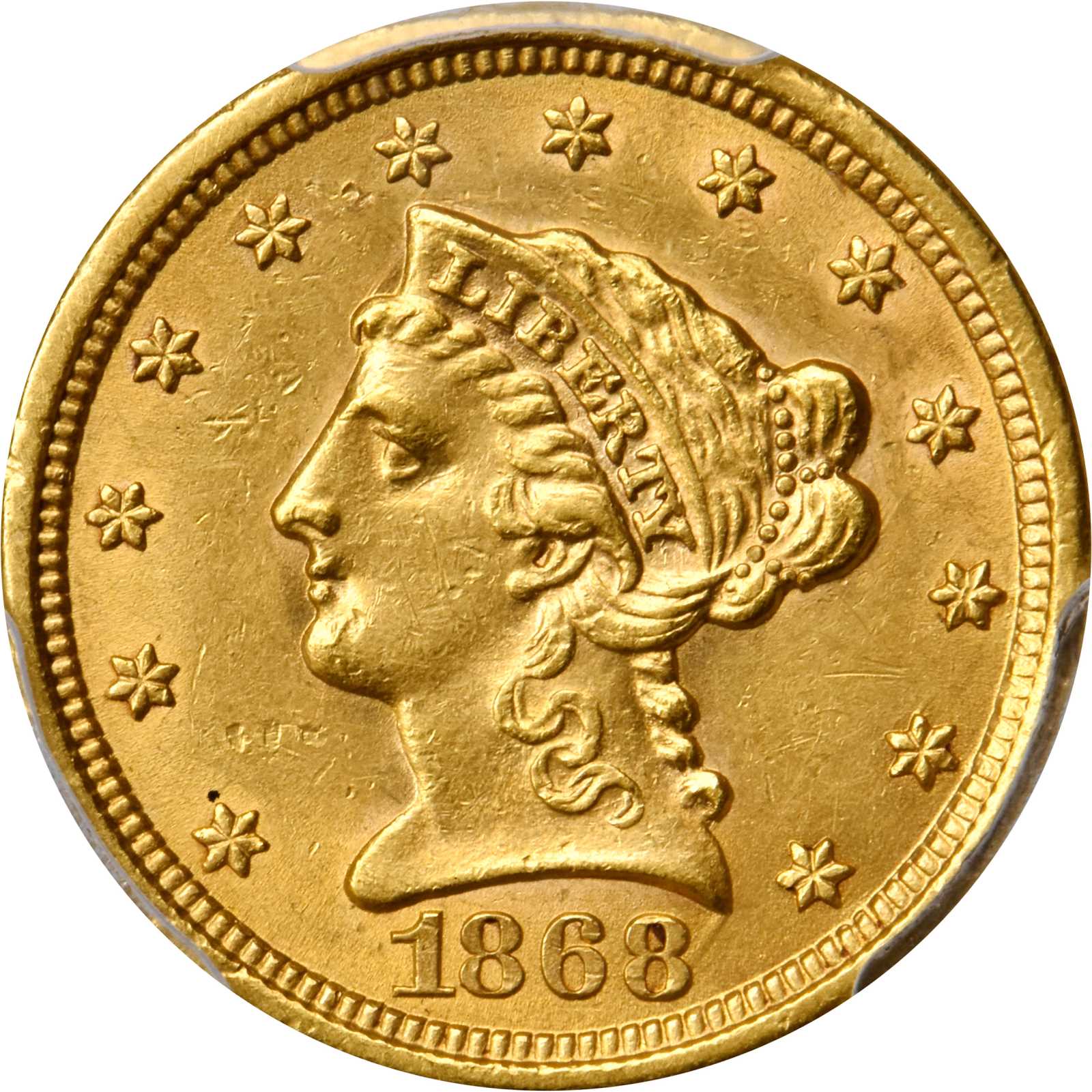 image for: 1868-S Liberty Head Quarter Eagle. AU-58 (PCGS).