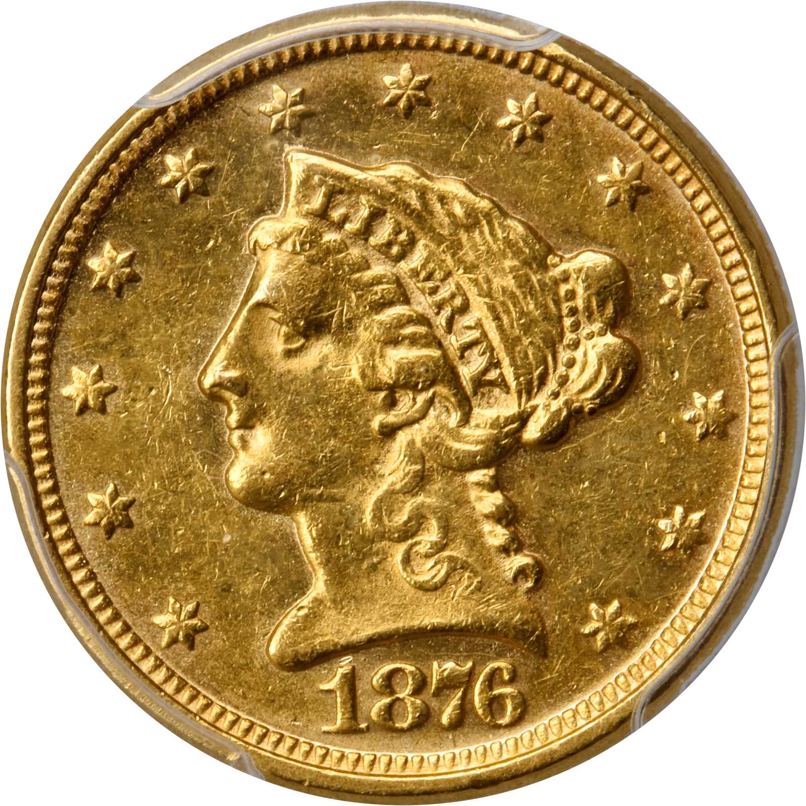 image for: 1876 Liberty Head Quarter Eagle. AU-55 (PCGS).