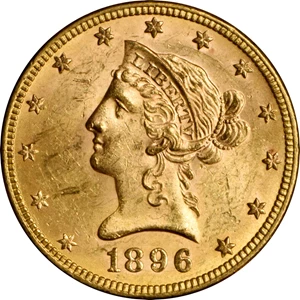 image for: 1896 Liberty Head Eagle. MS-62 (PCGS).