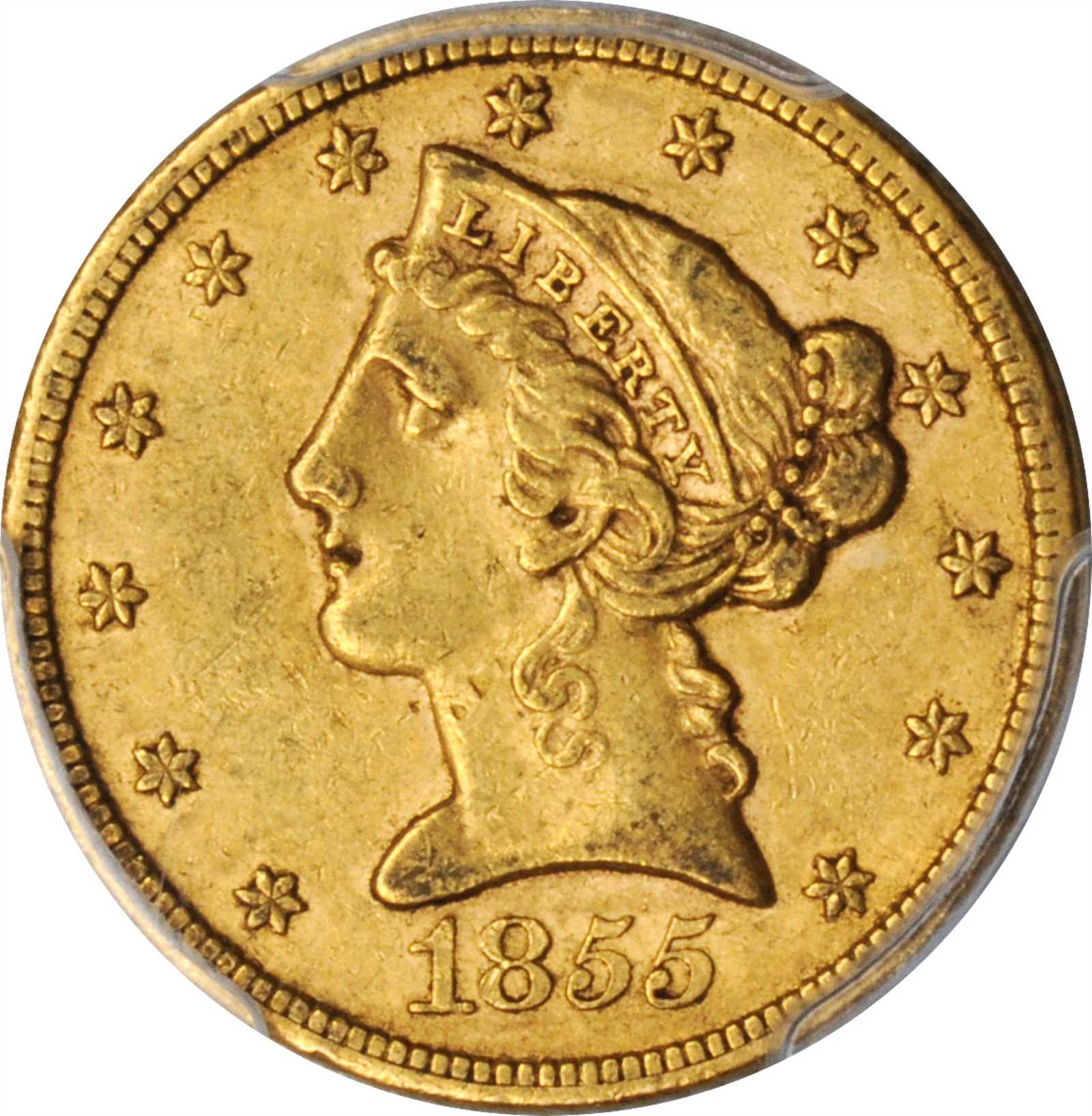 image for: 1855-S Liberty Head Half Eagle. EF-45 (PCGS). CAC.