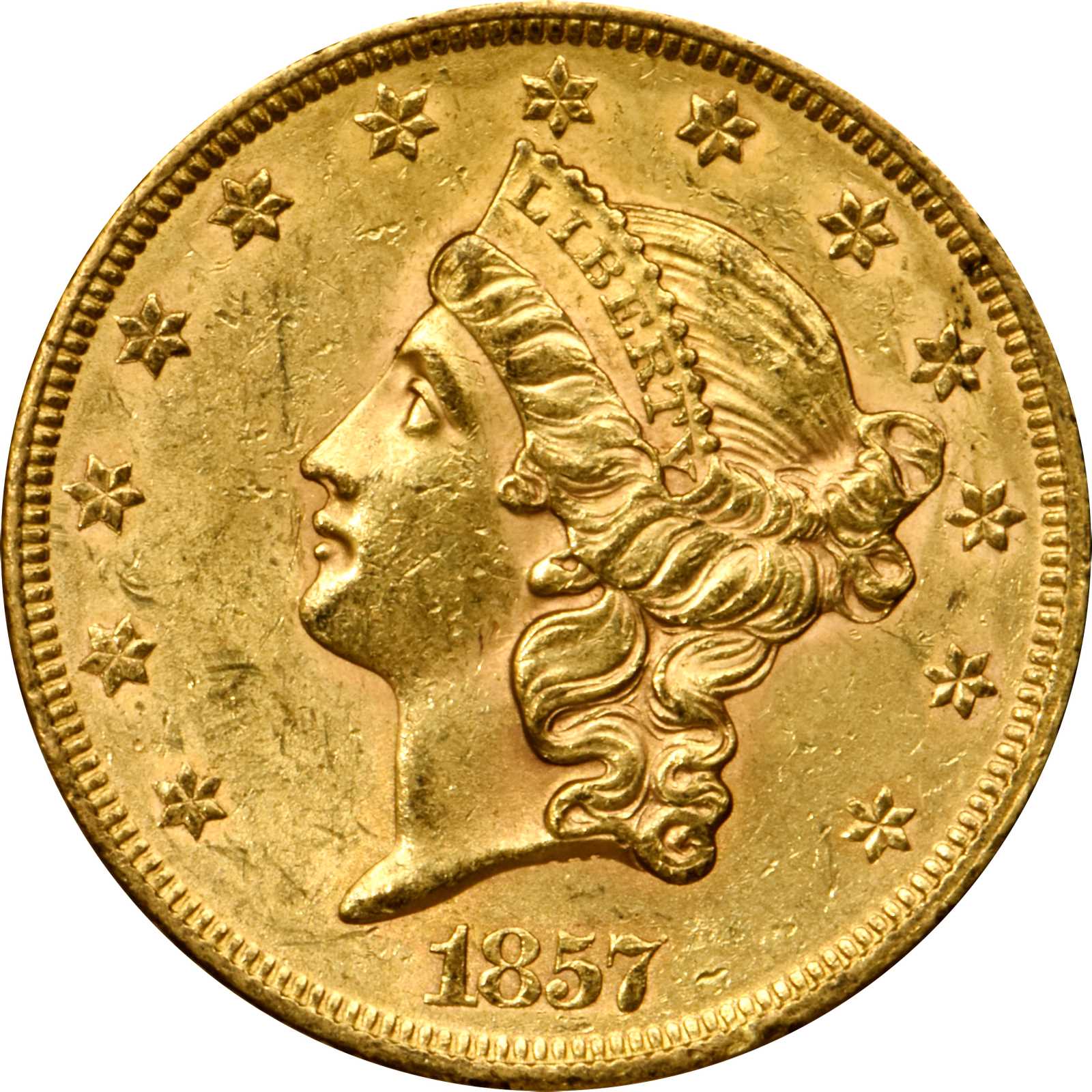 image for: 1857 Liberty Head Double Eagle. AU-58 (PCGS).