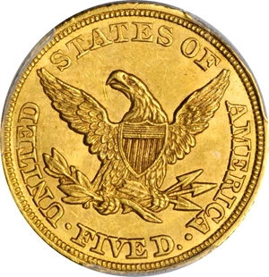 image for: 1846 Liberty Head Half Eagle. Small Date. MS-61 (PCGS).
