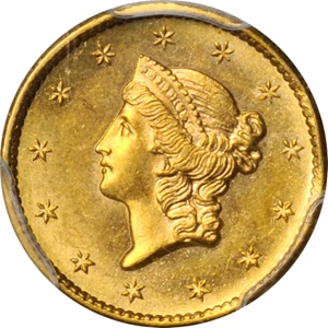 image for: 1854-S Gold Dollar. MS-62 (PCGS).