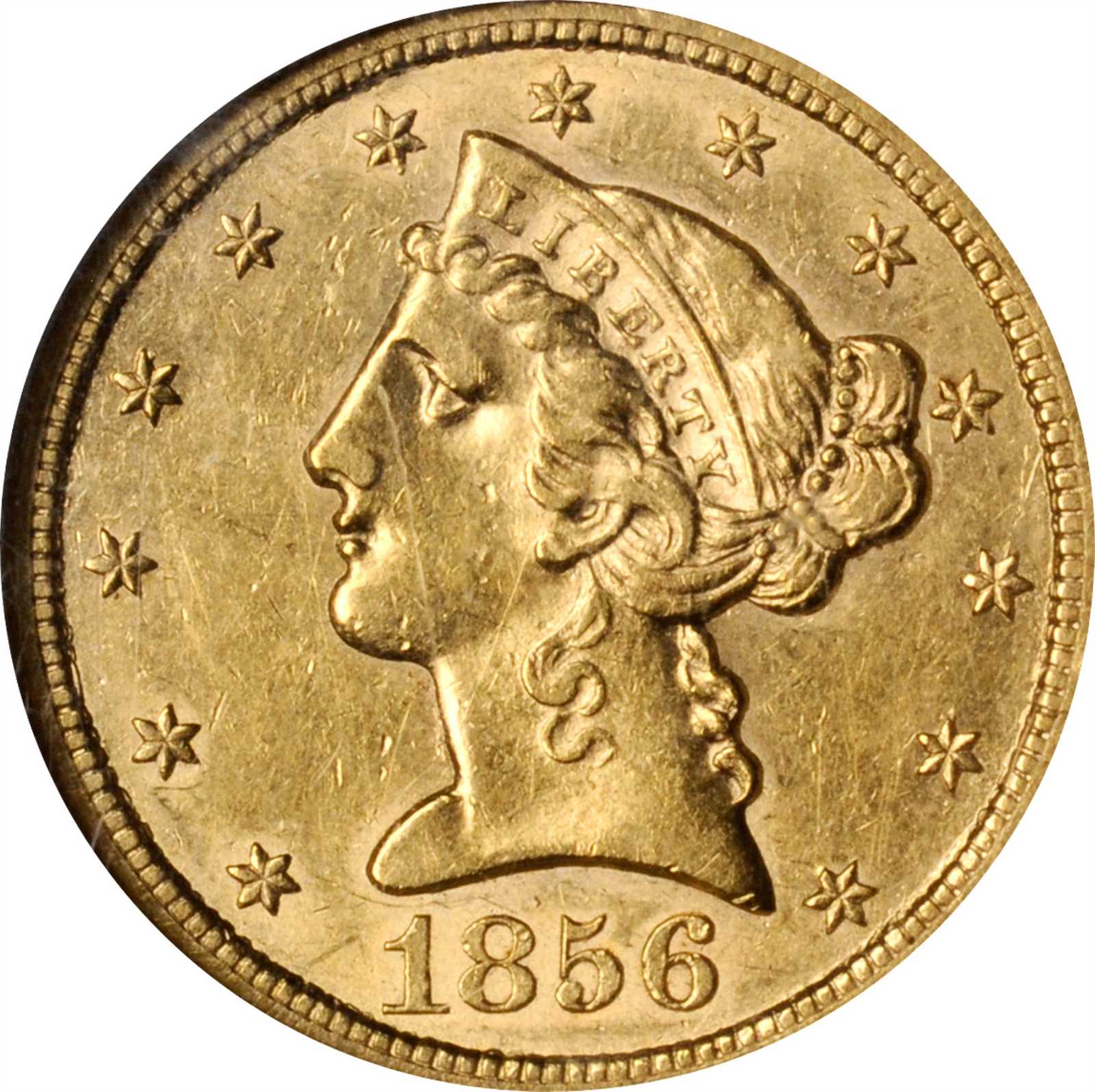 image for: 1856-S Liberty Head Half Eagle. AU-55 (NGC).