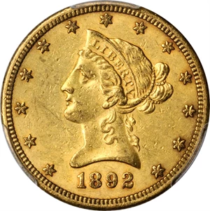 image for: 1892-CC Liberty Head Eagle. AU-55 (PCGS).