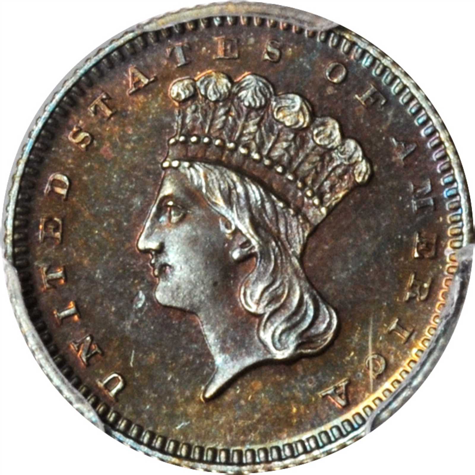 image for: 1871 Pattern Gold Dollar. Judd-1161, Pollock-1303. Rarity-8. Copper. Reeded Edge. Proof-65 BN (PCGS).