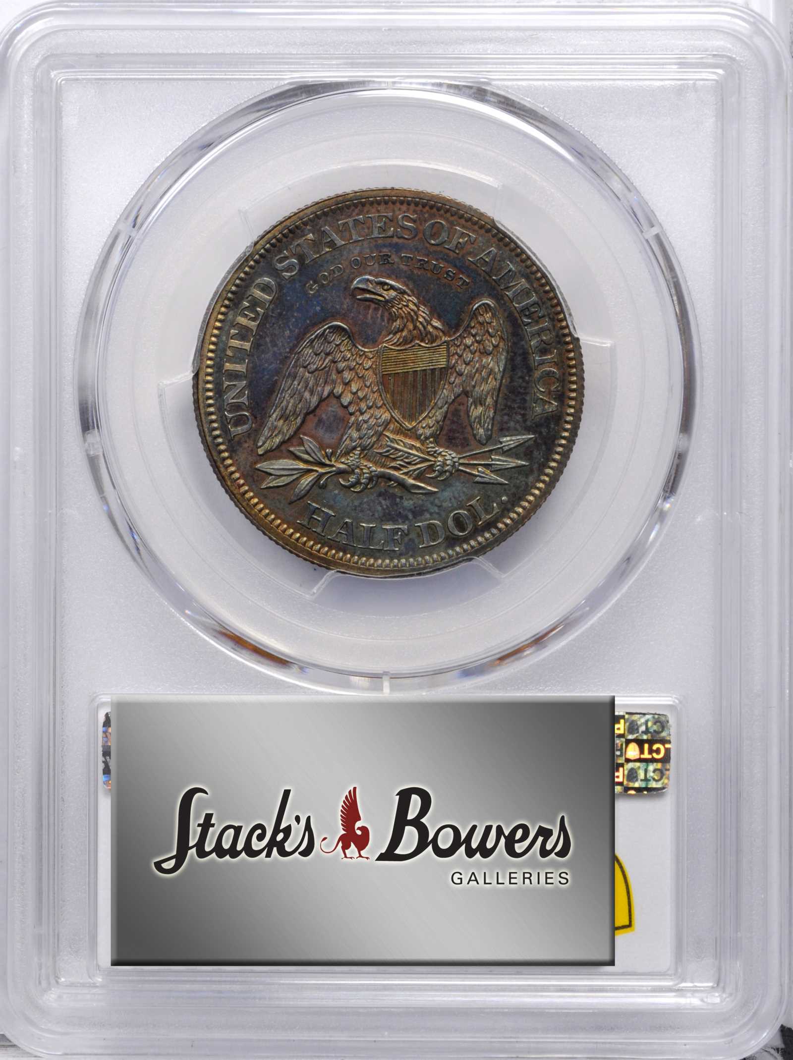 image for: 1862 Pattern Liberty Seated Half Dollar. Judd-296, Pollock-354. Rarity-6+. Copper. Reeded Edge. Proof-64 BN (PCGS).