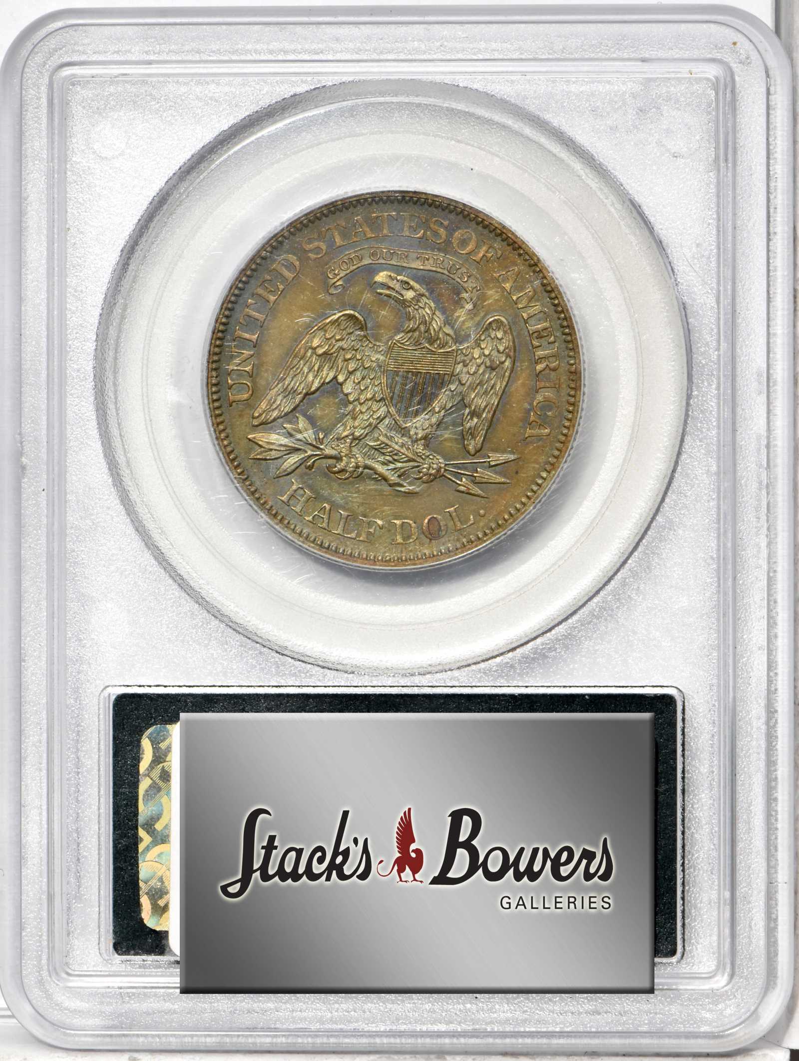 image for: 1861 Pattern Liberty Seated Half Dollar. Judd-278, Pollock-327. Rarity-7-. Copper. Reeded Edge. Proof-65 BN (PCGS). CAC. OGH.