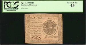 image for: CC-76. Continental Currency. April 11, 1778. $20. PCGS Currency Extremely Fine 45.