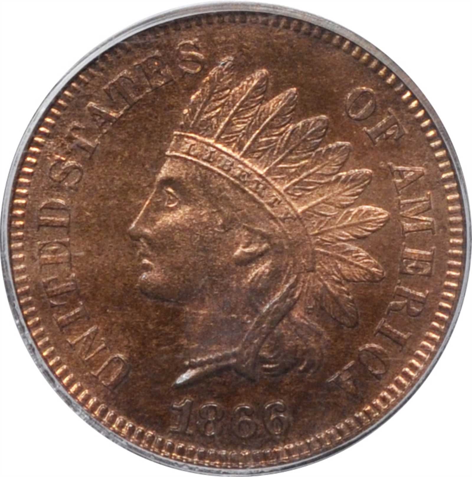 image for: 1866 Indian Cent. Proof-64 RB (PCGS).