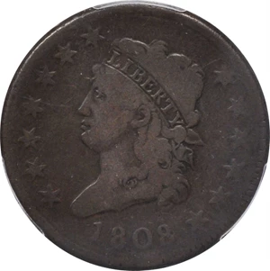 image for: 1808 Classic Head Cent. S-278. Rarity-3. VG-8 (PCGS).