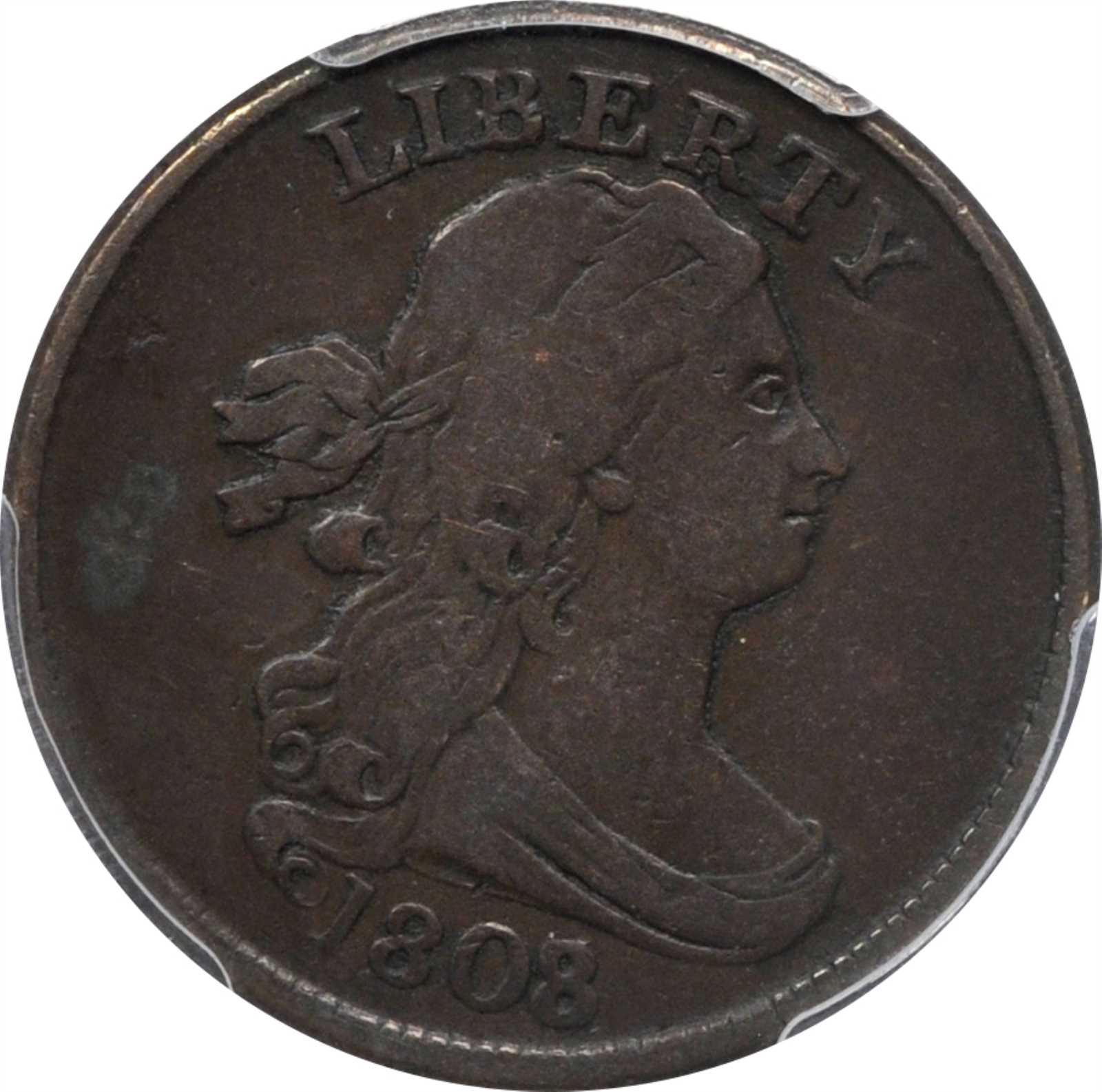 image for: 1808/7 Draped Bust Half Cent. C-2. Rarity-3. VF-20 (PCGS).