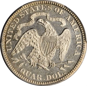 image for: 1875 Liberty Seated Quarter. Proof-63 Cameo (PCGS).