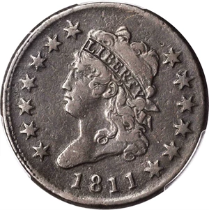 image for: 1811 Classic Head Cent. S-287. Rarity-2. Fine-15 (PCGS).