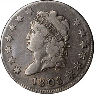 image for: 1808 Classic Head Cent. S-279. Rarity-1. Fine-15 (PCGS).