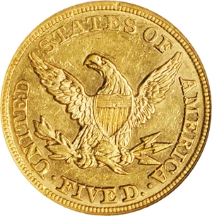 image for: 1846 Liberty Head Half Eagle. Small Date. AU-55 (NGC).