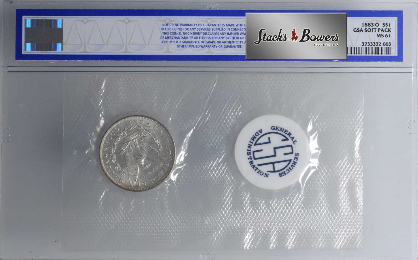 image for: 1883-O GSA Morgan Silver Dollar. GSA Soft Pack. MS-61 (NGC).