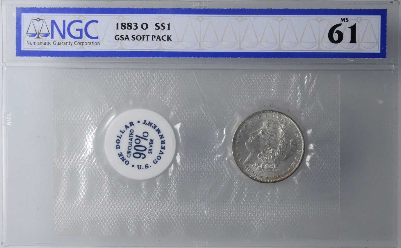 image for: 1883-O GSA Morgan Silver Dollar. GSA Soft Pack. MS-61 (NGC).