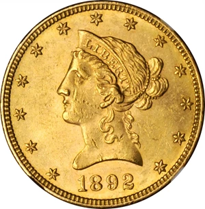 image for: 1892-S Liberty Head Eagle. MS-62 (NGC).
