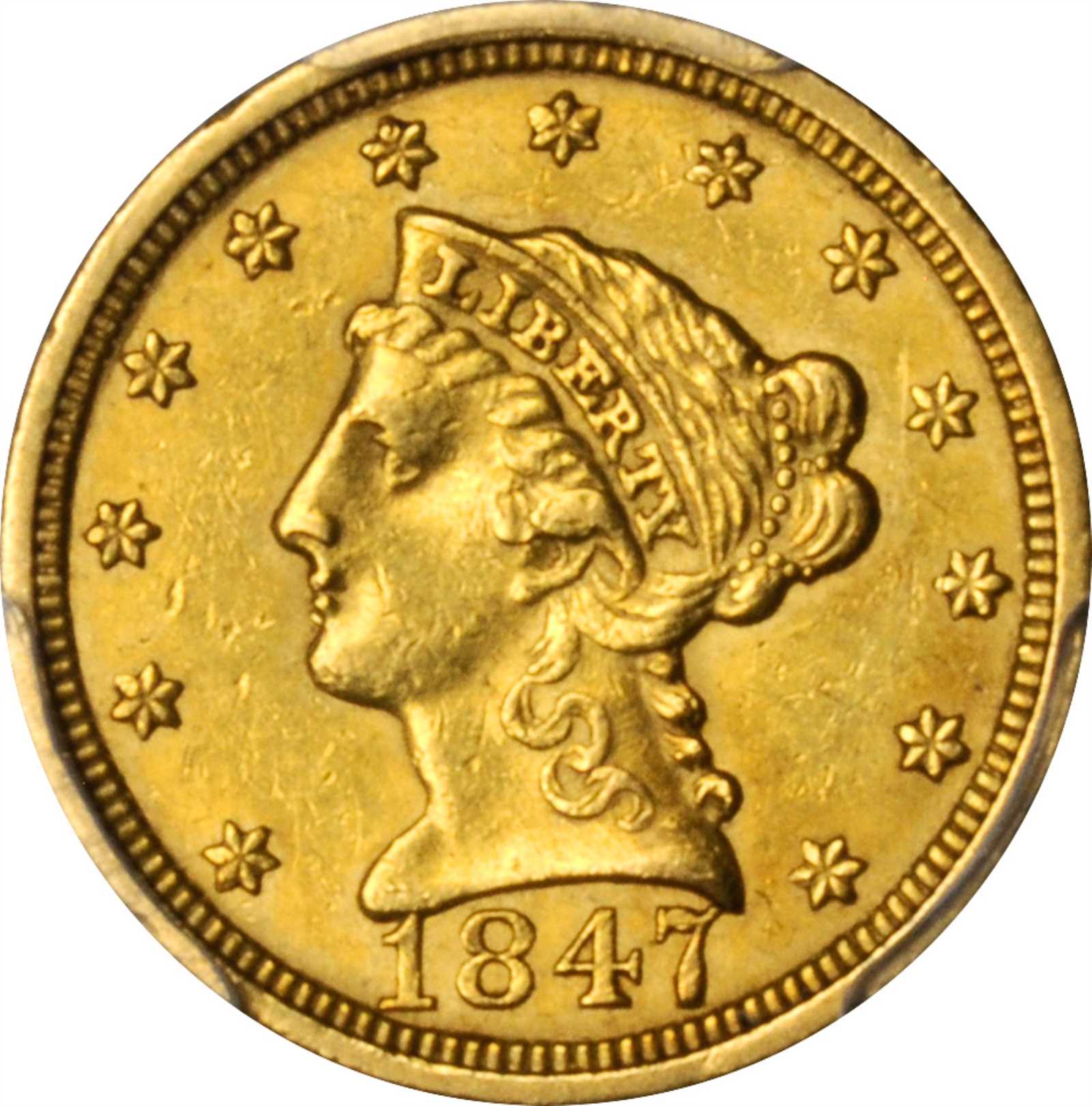 image for: 1847 Liberty Head Quarter Eagle. AU-53 (PCGS).