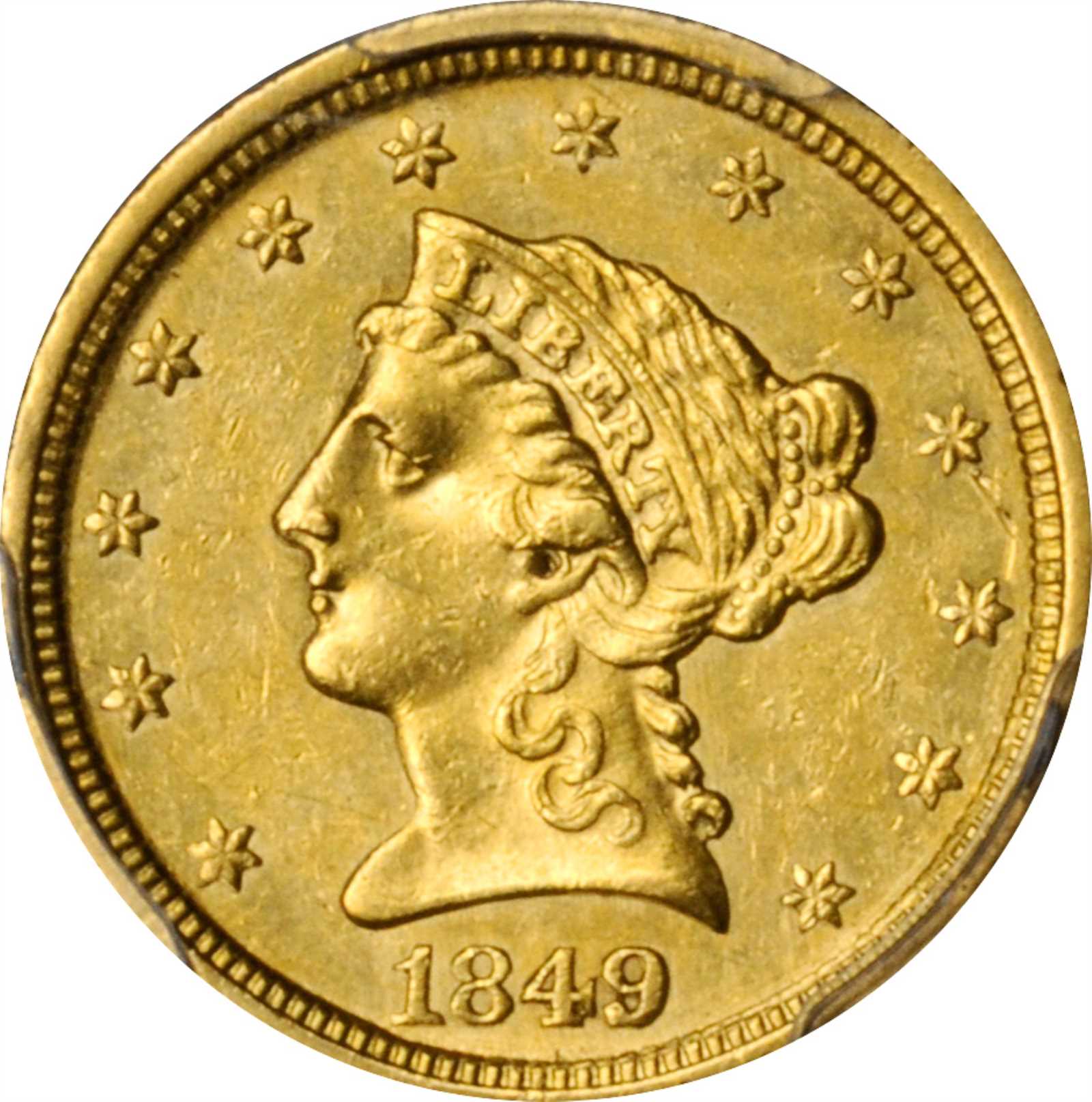image for: 1849 Liberty Head Quarter Eagle. AU-53 (PCGS).