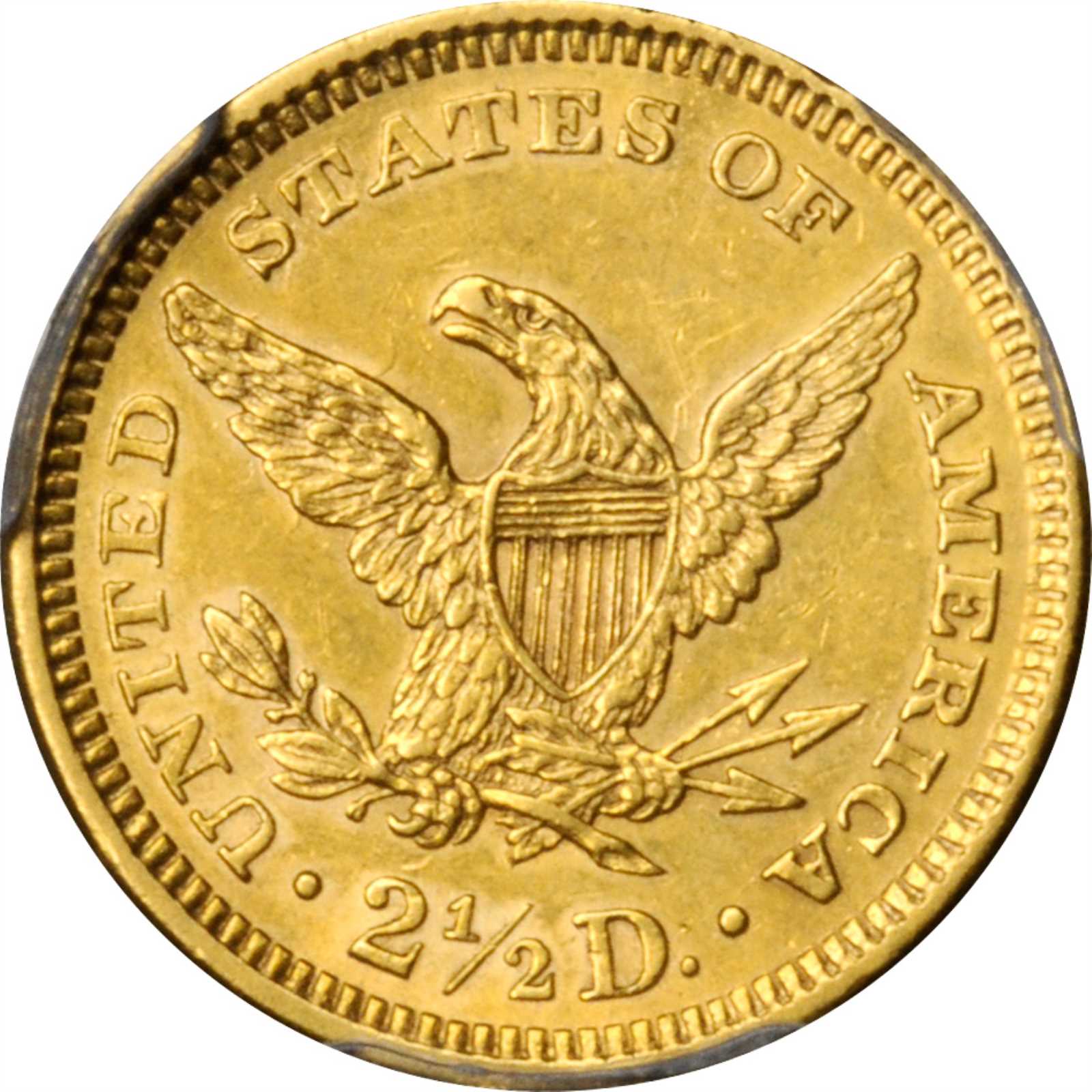 image for: 1860 Liberty Head Quarter Eagle. Type II Reverse. AU-55 (PCGS).
