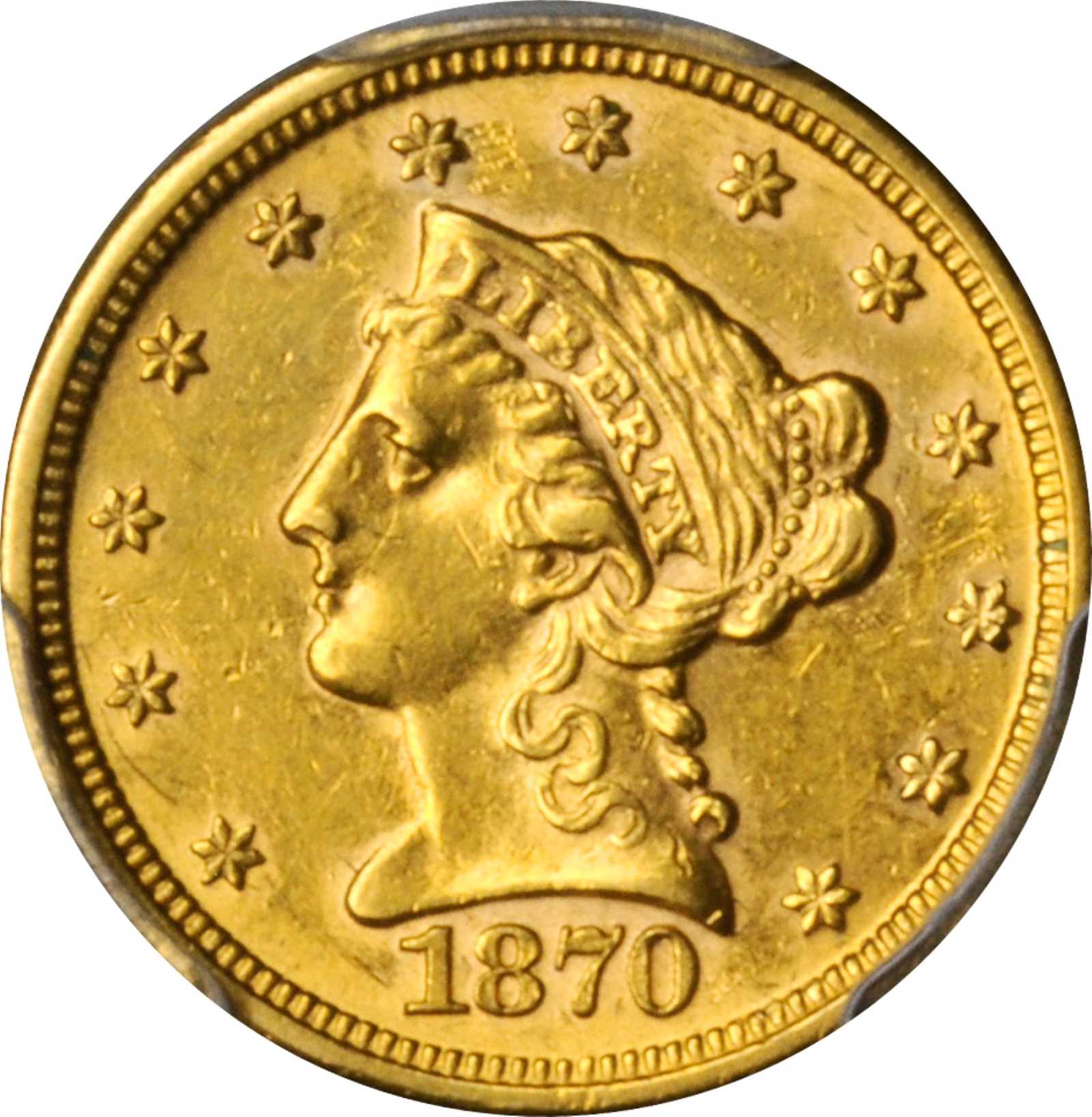 image for: 1870-S Liberty Head Quarter Eagle. AU-55 (PCGS).