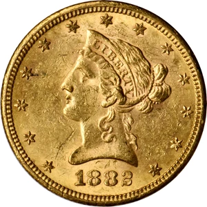 image for: 1882-S Liberty Head Eagle. MS-61 (PCGS).