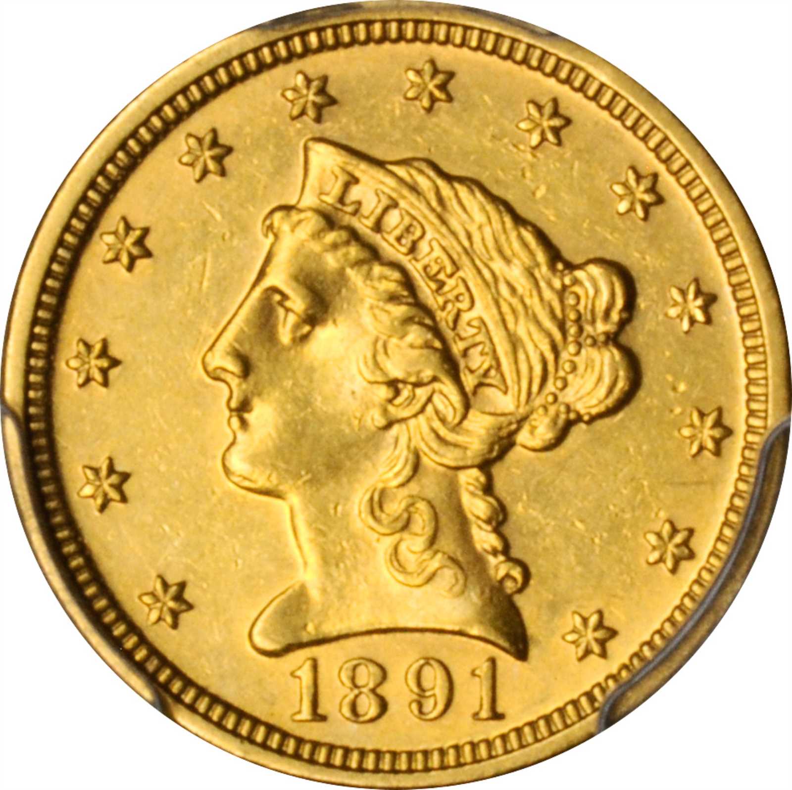 image for: 1891 Liberty Head Quarter Eagle. AU-55 (PCGS).
