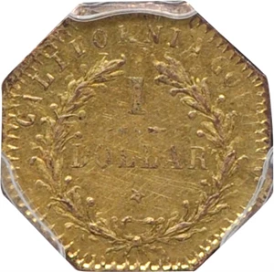 image for: 1876/5 Octagonal $1. BG-1129. Rarity-4. Indian Head. AU-58 (PCGS).