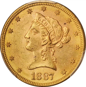 image for: 1887-S Liberty Head Eagle. MS-63 (PCGS).