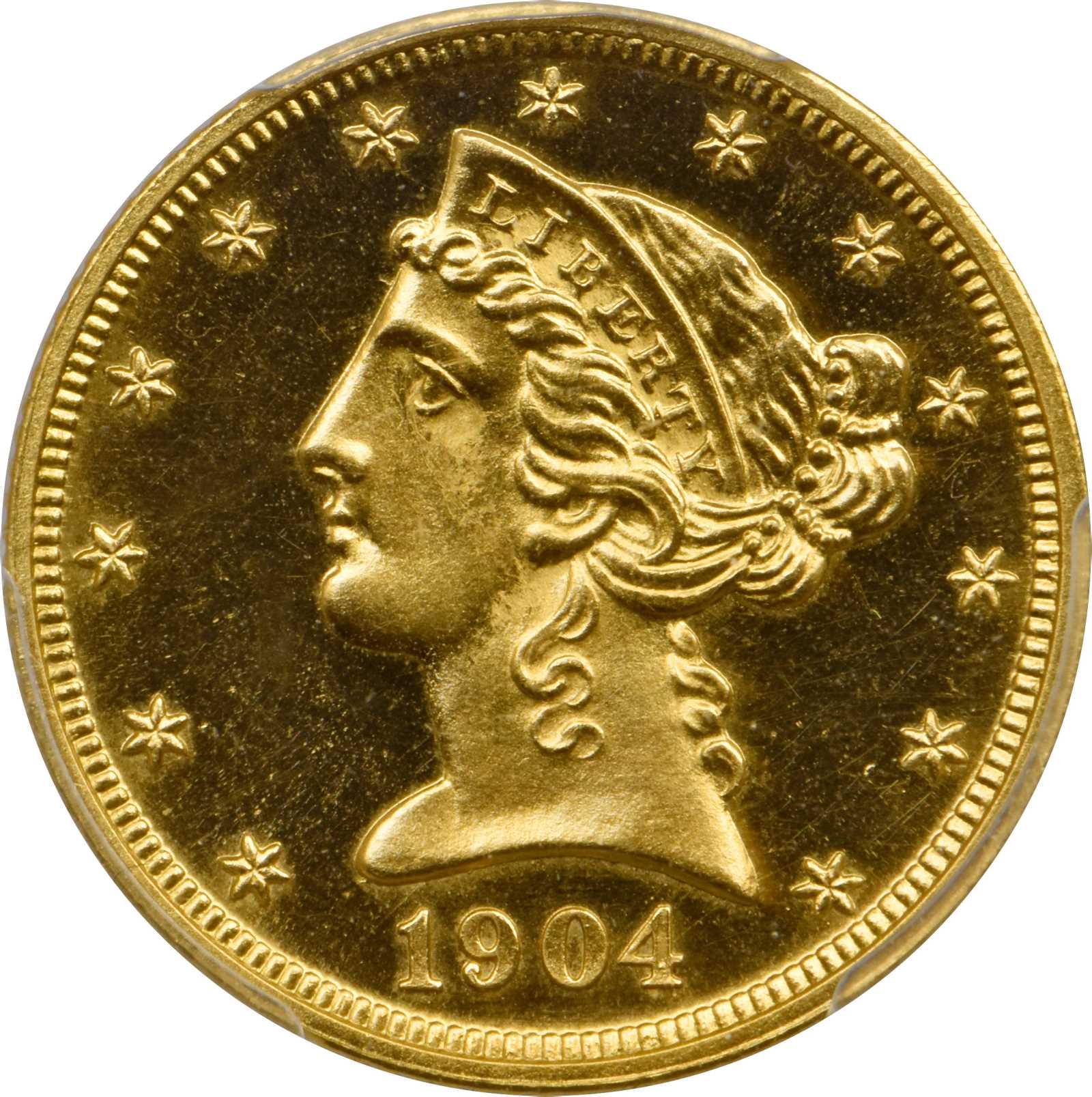 image for: 1904 Liberty Head Half Eagle. JD-1. Rarity-4. Proof-65 Cameo (PCGS).