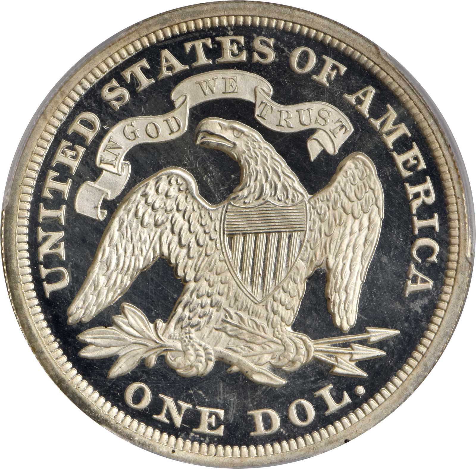 image for: 1871 Liberty Seated Silver Dollar. Proof-65+ Deep Cameo (PCGS). CAC.