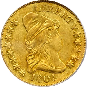 image for: 1804 Capped Bust Right Eagle. BD-1, Taraszka-31. Rarity-4+. Crosslet 4. EF-45 (PCGS).
