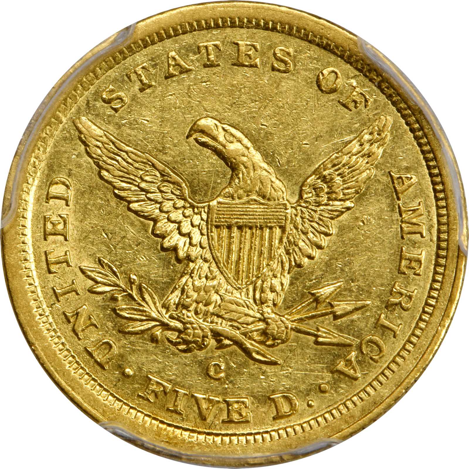 image for: 1842-C Liberty Head Half Eagle. Small Date. AU-58 (PCGS).