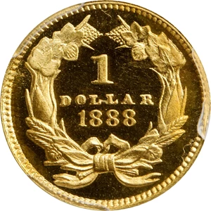image for: 1888 Gold Dollar. JD-1, the only known dies. Rarity-4+. Proof-65+ Cameo (PCGS). CAC.