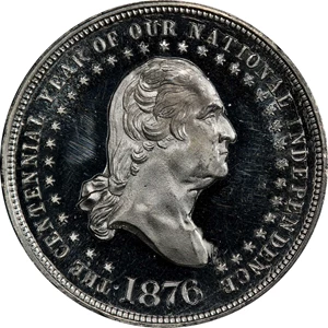 image for: Circa 1876 Long Island medal. George Lovett's Battle Series, No. 3. Musante GW-886, Baker-442B, HK-98. White Metal. MS-64 (PCGS).