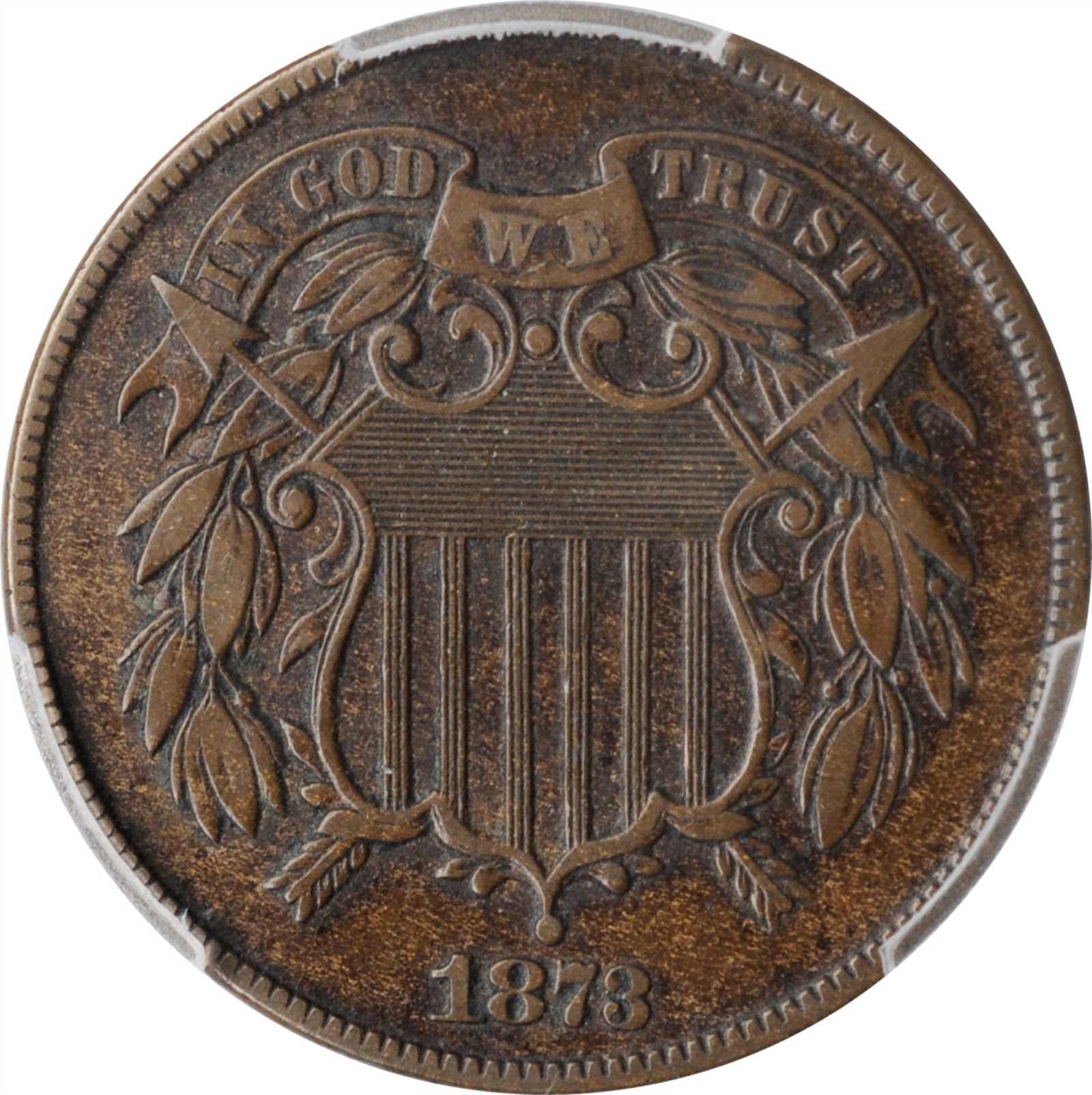 image for: 1873 Two-Cent Piece. Close 3. Proof-45 (PCGS).