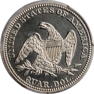 image for: 1859 Liberty Seated Quarter. Type I Reverse. Proof-65 Cameo (PCGS). CAC.