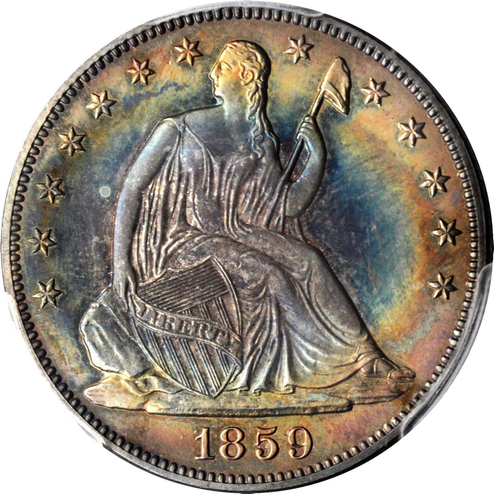 image for: 1859 Liberty Seated Half Dollar. Proof-63 (PCGS).