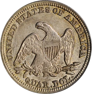 image for: 1847 Liberty Seated Quarter. Briggs 1-A, FS-801. Doubled Die Reverse. MS-62 (PCGS). CAC. OGH.