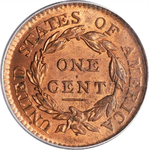 image for: 1817 Matron Head Cent. N-14. Rarity-1. 13 Stars. MS-63 RB (PCGS). CAC.