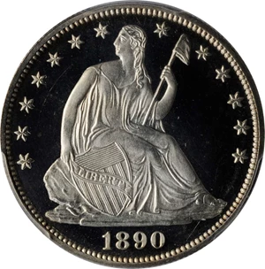 image for: 1890 Liberty Seated Half Dollar. Proof-66 Deep Cameo (PCGS).