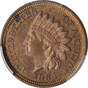image for: 1864 Indian Cent. Bronze. Proof-64 RB (PCGS).